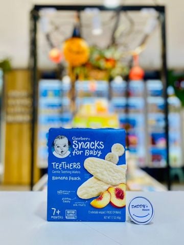 Bánh Gerber Teethers chuối & đào - 7th - USA (24wafers)