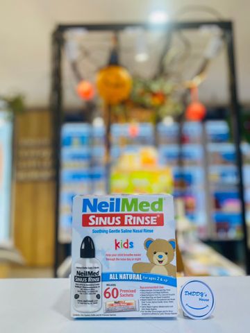 Bộ dụng cụ rửa mũi bằng nước muối NeilMed Kids (1 bình + 60 gói)