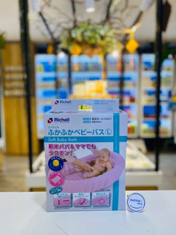 Bồn tắm bơm hơi Richell cho bé (hồng)