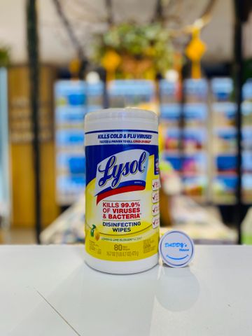 Khăn lau kháng khuẩn Lysol (80 tờ)