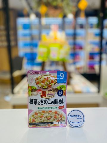 Cơm Nhật cá tráp nấu mềm với rau củ & nấm Wakodo 9th (80g)