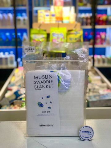 Khăn chăn quấn đa năng vải Muslin Milo & Gabby (khủng long)