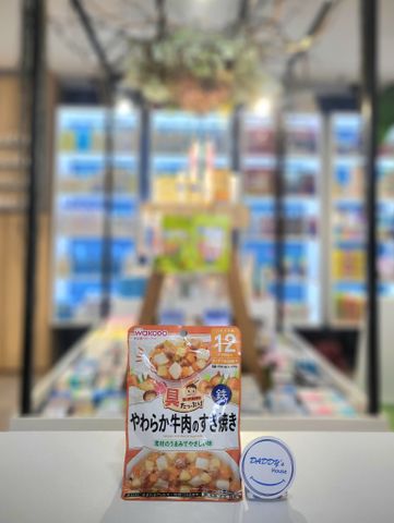 Thịt bò hầm Sukiyaki & rau củ Wakodo 12th (80g)
