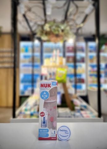 Bình sữa cảm biến nhiệt Nuk PP - ti Silicone S2-M (300ml)