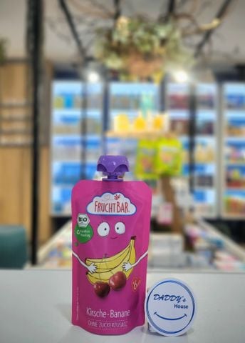 Cherry, chuối hữu cơ xay nhuyễn Fruchtbar - 6th (120g)