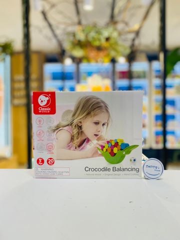 Đồ chơi gỗ hình khối Crocodile Balancing Classic World (3 tuổi)