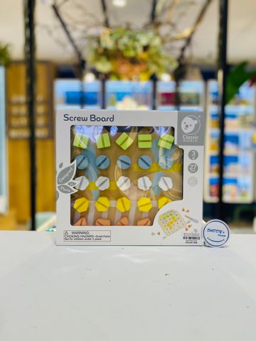 Đồ chơi gỗ phát triển vận động tua vít Screw Board Classic World (3 tuổi)