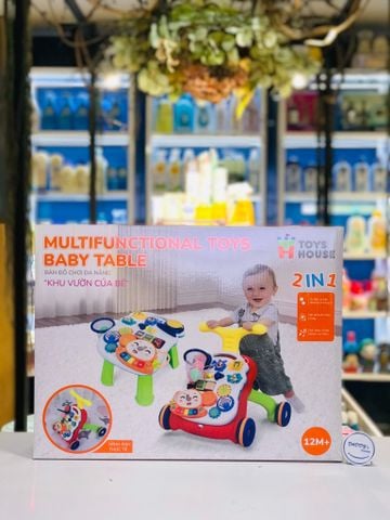 Xe tập đi kiêm bàn nhạc tập đứng đa năng Toys House - Màu xanh lá
