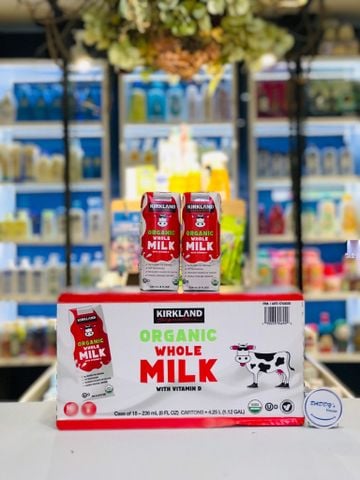 Sữa tươi Kirkland Signature Organic Whole Milk with Vitamin D - Usa (18 x 236ml)
