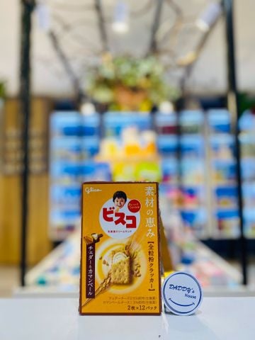 Bánh quy ngũ cốc kem phô mai Cheddar & Camembert Glico Bisco (2x12)