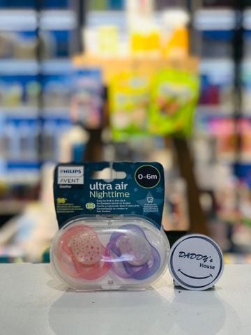 Set 2 ty ngậm Avent Ultra Air Nighttime SCF376/10 (0-6 tháng)