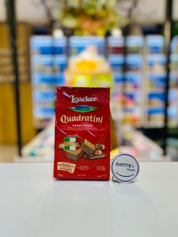 Bánh xốp Loacker Quadratini socola hạt dẻ (125g)