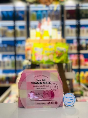 Mặt nạ Vitamin phục hồi, làm dịu da mụn chiết xuất rau má Banobagi (1m)