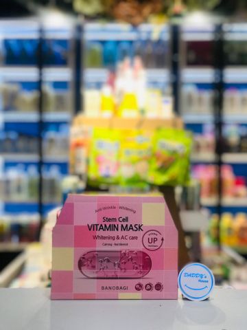 Mặt nạ Vitamin phục hồi, làm dịu da mụn chiết xuất rau má Banobagi (10m)