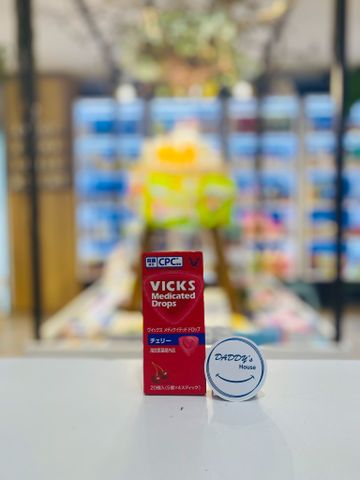 Kẹo ngậm Vicks ngừa đau họng, viêm, ho hương Cherry - Nhật (20v)