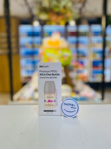 Bình sữa Moyuum Premium PPSU All In One - Mẫu mèo xám (170ml)
