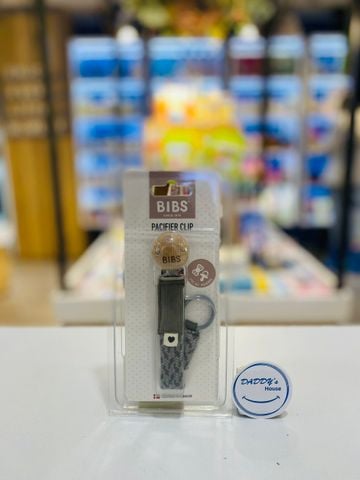 Dây đeo ty ngậm BIBS Pacifier Clip Braided (Cloud/Iron)