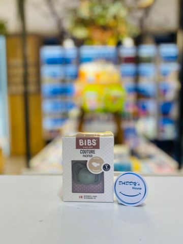 Ty ngậm núm dẹt Silicone BIBS Pacifier Couture - Màu xanh lá (0-6 tháng)