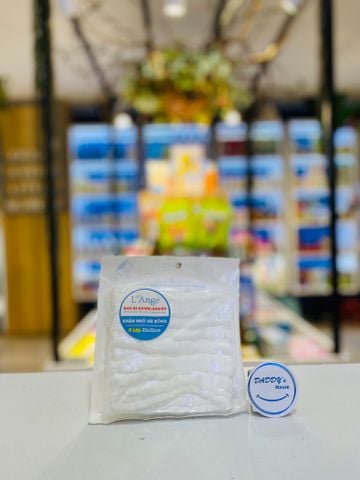 Khăn đa năng vải bông 9 lớp 22 x 22cm L'Ange - Màu trắng (1 cái)