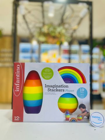 Đồ chơi xếp chồng tên lửa cầu vồng Imagination Stackers Infantino (12th)