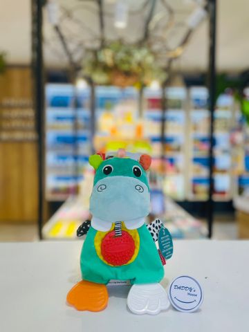 Gặm nướu kiêm thú bông có âm thanh hình Hà Mã Cuddly Teether Infantino (0th)