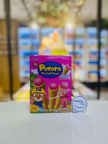 Bánh kem ốc quế Pororo vị dâu cho bé từ 1 tuổi (54g)
