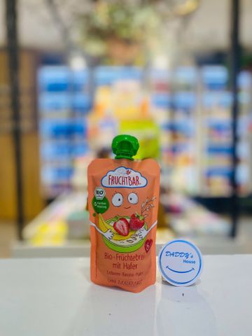 Chuối, dâu, yến mạch hữu cơ xay nhuyễn Fruchtbar - 6th (120g)