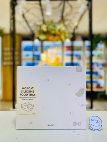 Khay ăn dặm silicone chia ngăn có đế chống đổ Modu'i - Cream (710ml)