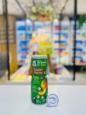Bánh Gerber Organic Puffs - Peach - từ 8th (42g)