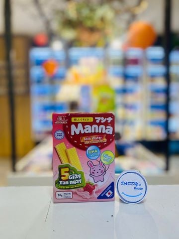 Bánh xốp Morinaga Manna vị sữa dâu 7th (6 túi x 2 cái)