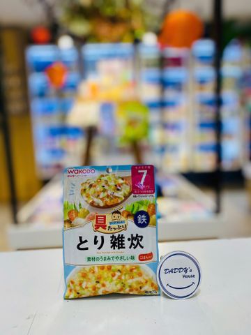 Cháo phi lê gà nấu với tảo bẹ & rau củ Wakodo 7th - NK (80g)