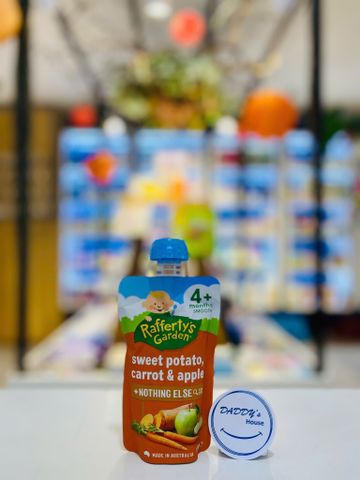 Trái cây nghiền Rafferty's Garden vị khoai lang, cà rốt & táo 4 tháng (120g)