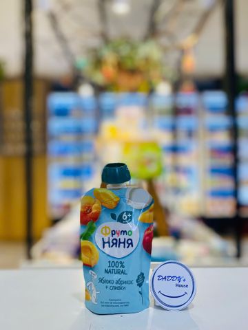 Trái cây nghiền vị táo, mơ & kem sữa Fruto 6th (90g)