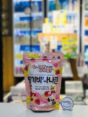 Bánh bỏng ngô Lotty Lorry vị dâu & chuối (30g)