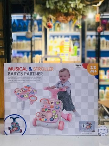 Xe tập đi kiêm bàn nhạc tập đứng đa năng Toys House - Màu xanh lam