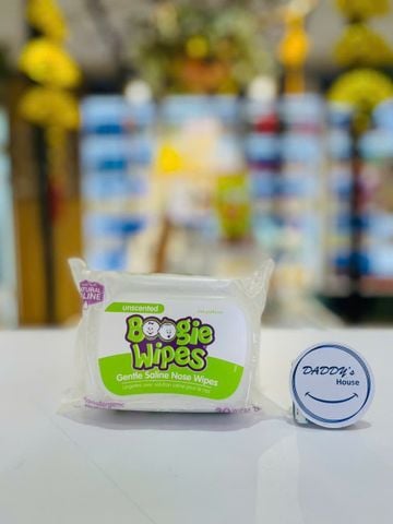 Khăn lau mũi Boogie Wipes® nước muối sinh lý (30 tờ)
