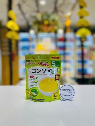 Bột nêm dashi Wakodo vị gà & rau củ cho bé từ 5th (46g)