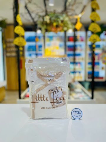 Bộ cài lệch Smoothy trắng nâu Little Love (1 - 3th)