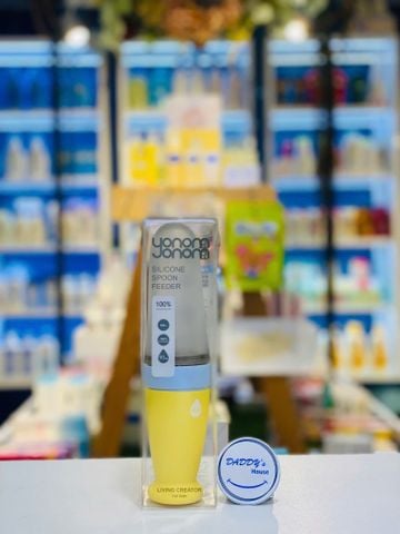 Bình thìa ăn dặm silicon Yonom Yonom - Màu vàng (90ml)