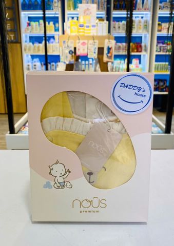 Set 2 bodysuit Nous màu be phối vàng thêu trang trí (9-12th)