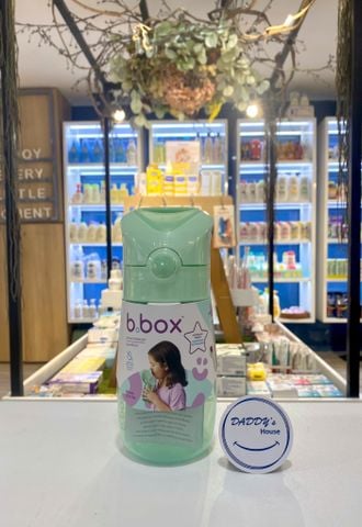 Bình nước có ống hút B.Box - Spearmint cho bé từ 1 tuổi (380ml)