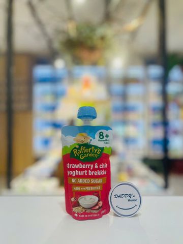 Sinh tố yến mạch, dâu, hạt chia và sữa chua Hy Lạp Rafferty's Garden 8th (120g)