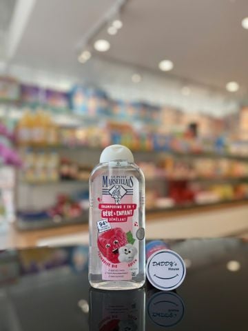 Dầu gội hữu cơ 2in1 Le Petit Marseillais quả mâm xôi & bông 3th (300ml)