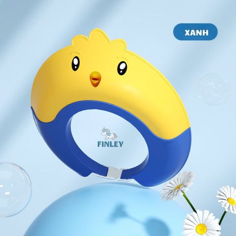 Mũ gội đầu, mũ tắm cho bé Finley gà con màu xanh