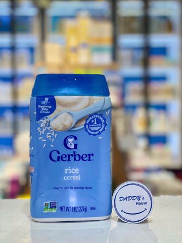 Bột Gerber ngũ cốc, gạo bổ sung sắt từ 5th - USA (227g)