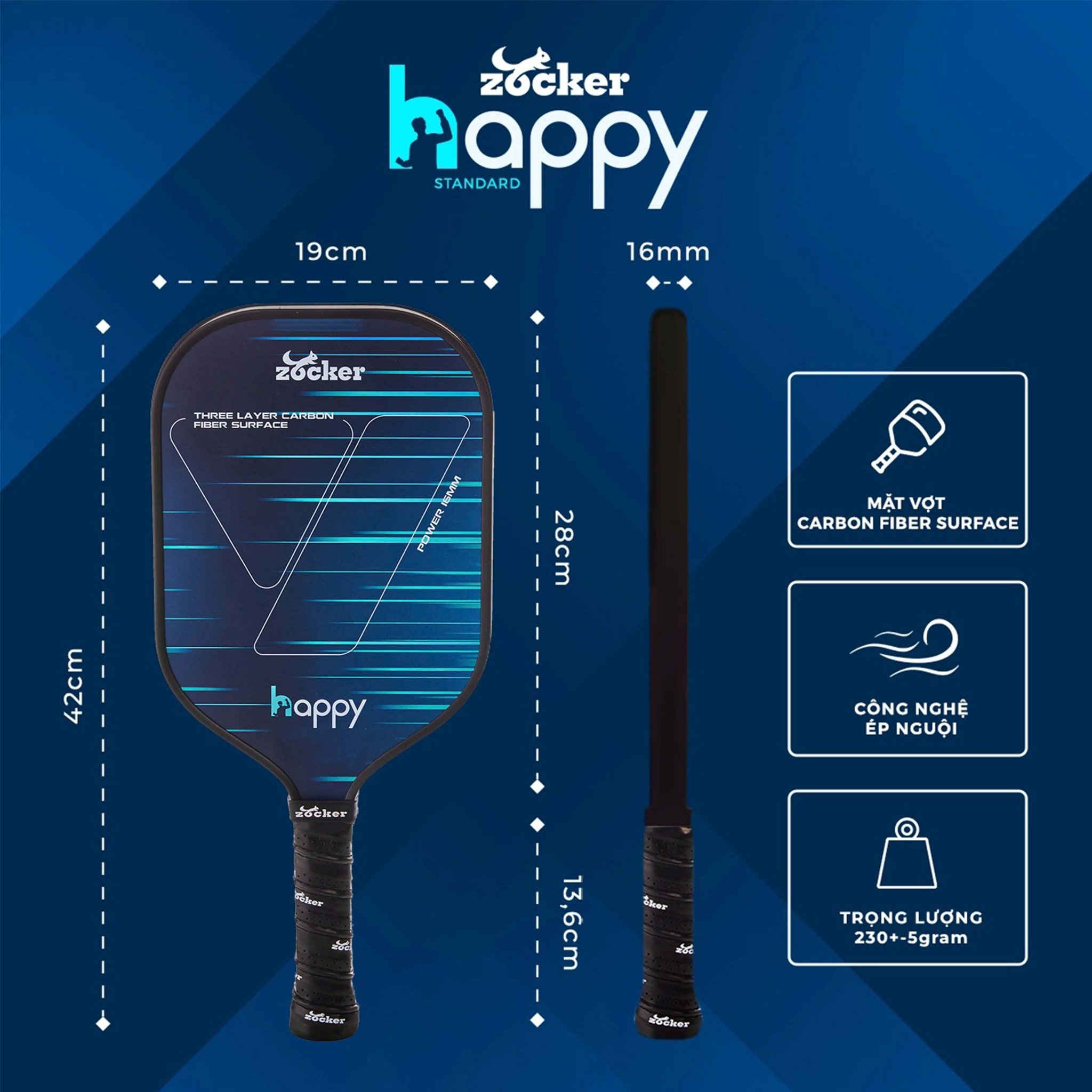 Vợt Pickleball Zocker Happy HP1 Standard – ETDA