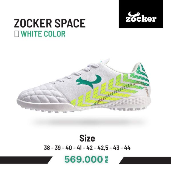 Giày đá banh cỏ nhân tạo Zocker Space White