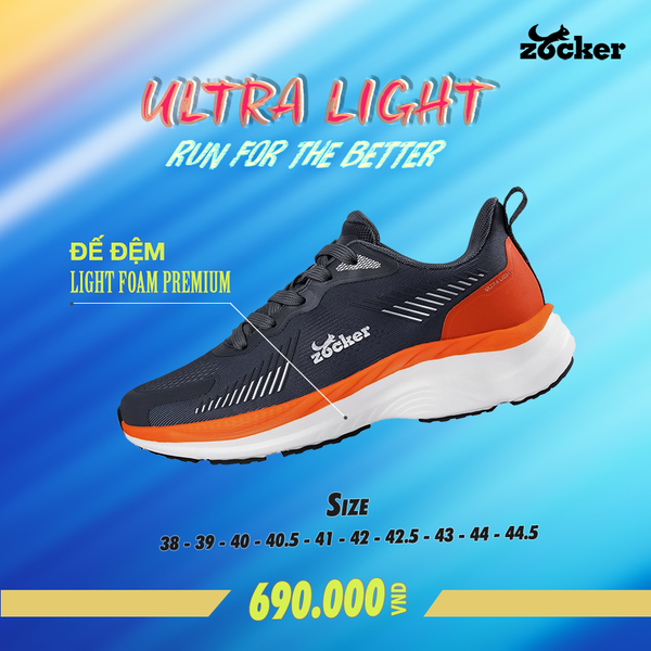 Giày chạy bộ Zocker Ultra Light Xám