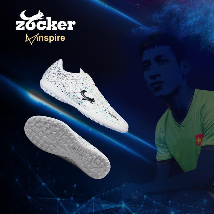 Giày đá banh cỏ nhân tạo Zocker Inspire White – ETDA