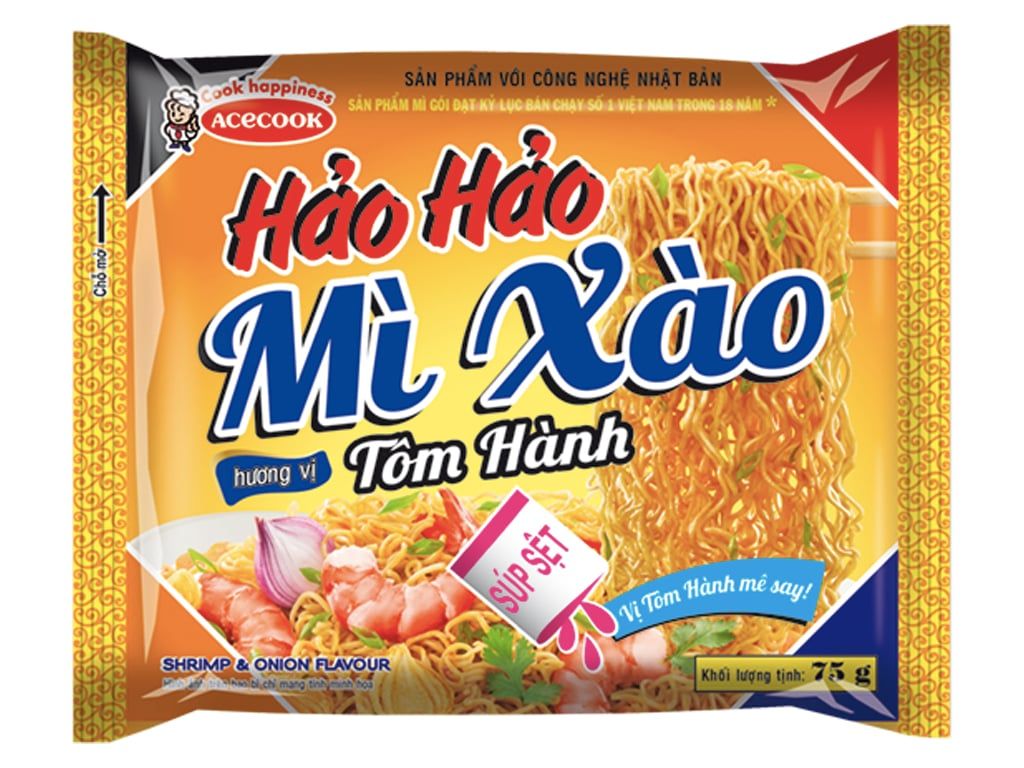 NDI- Mì xào tôm hành Hảo Hảo 75gr - Instant Fried Shrimp Noodles (pack)